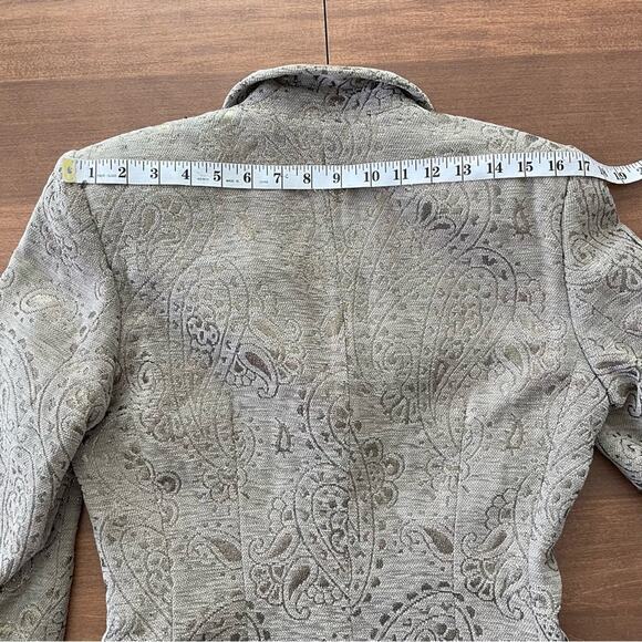 Escada | By Margaretha Ley Blazer Gold Shimmer Tan Beige Button Front Jacket 34 - Picture 12 of 14